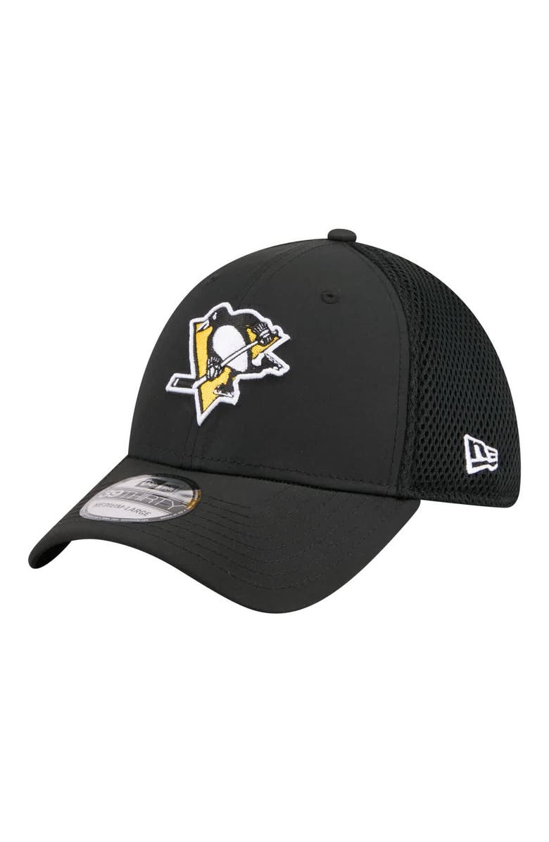New Era Men's New Era Black Pittsburgh Penguins Logo 39THIRTY Flex Hat, Main, color, Black