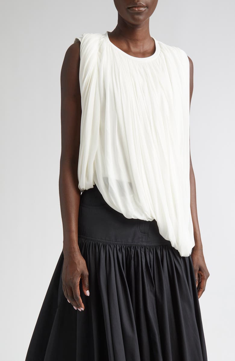 Giambattista Valli Asymmetric Drape Top, Main, color, Ivory