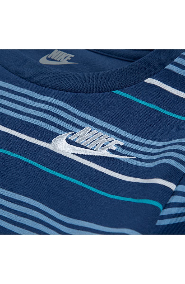 Nike Stripe T-Shirt & French Terry Shorts Set, Alternate, color, Dark Grey Heather