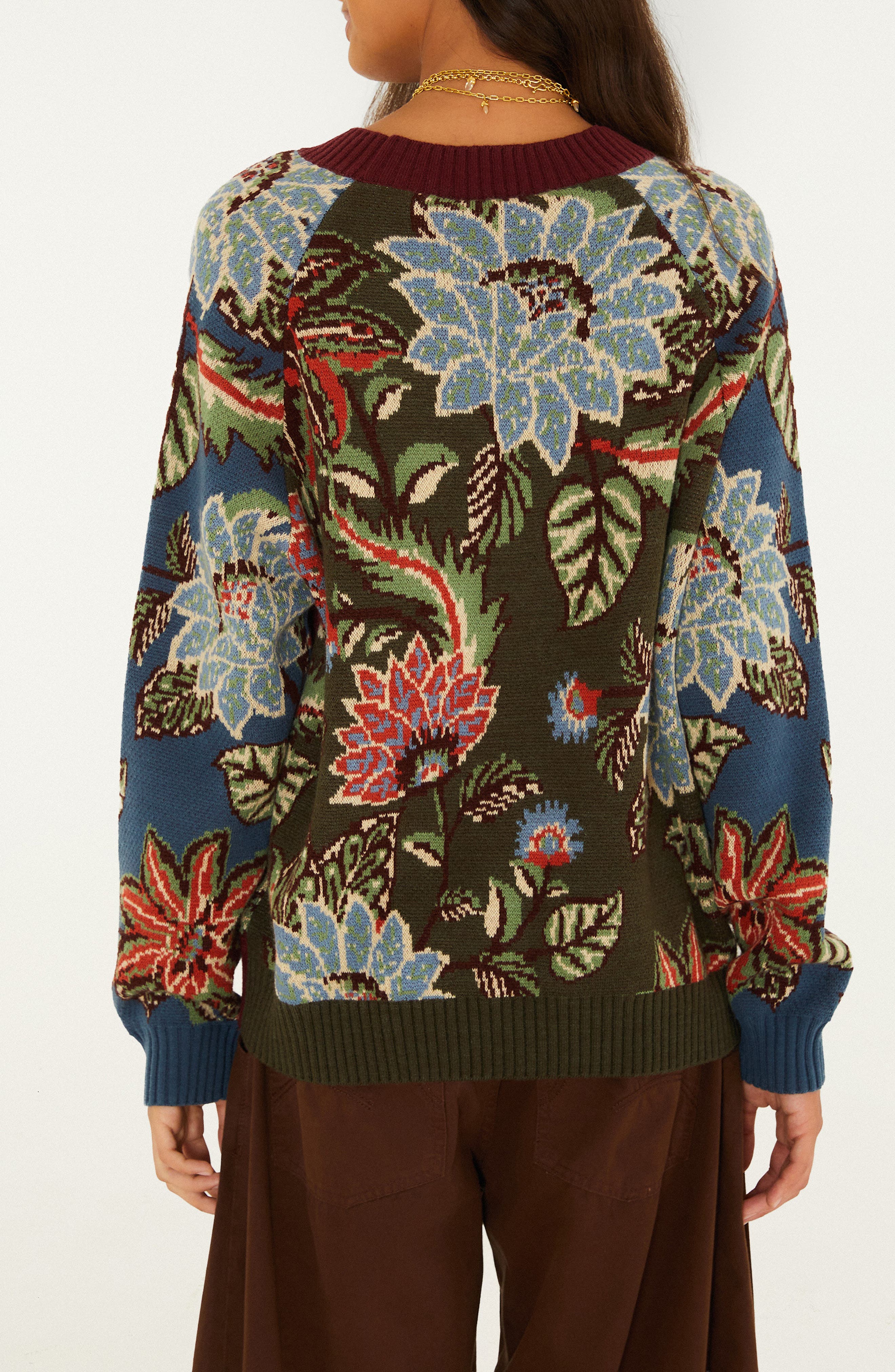 FARM Rio Mixed Delhi Floral Knit Cardigan (Women) | Nordstrom