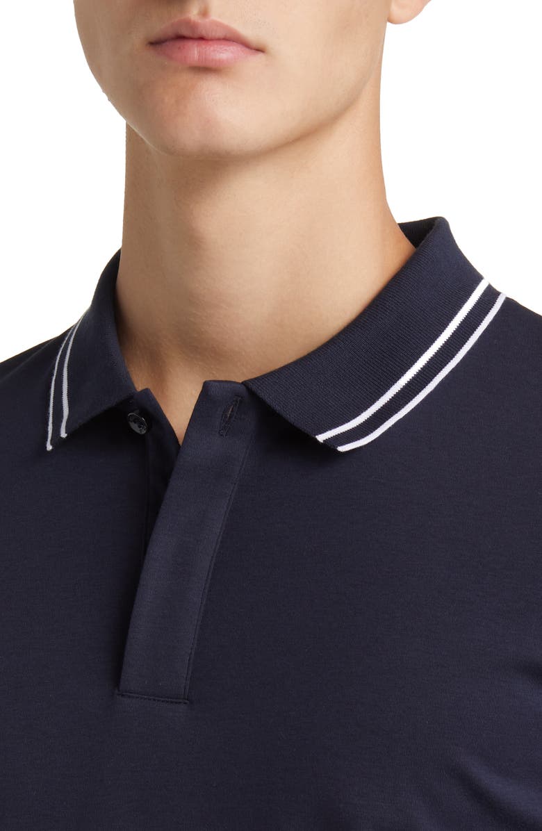 BOSS Parlay Tipped Cotton Polo, Alternate, color, Dark Blue