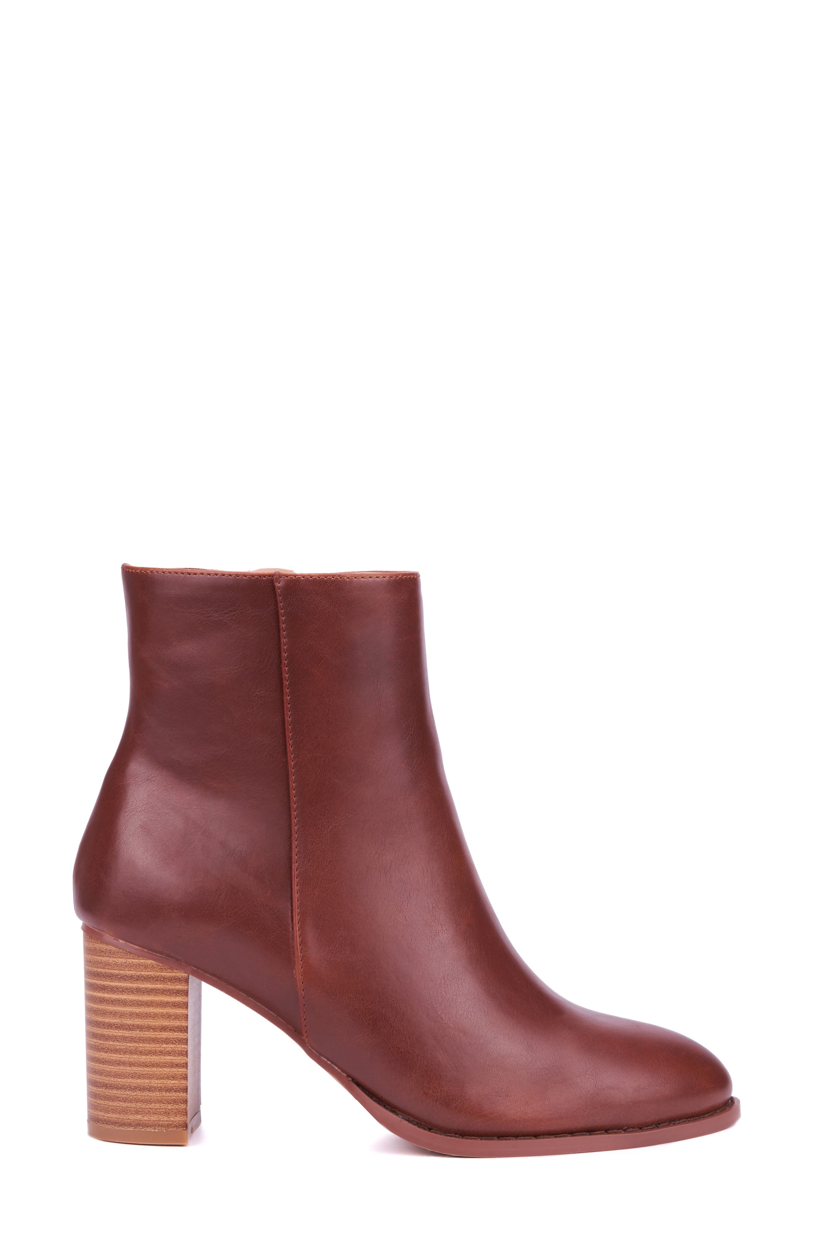 NEW YORK AND COMPANY Jadyn Side Zip Ankle Bootie, Alternate, color, Dark Cognac