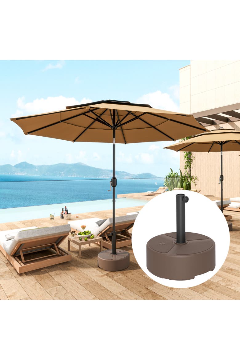 Patio Umbrella Base Holder, Alternate, color, Brown
