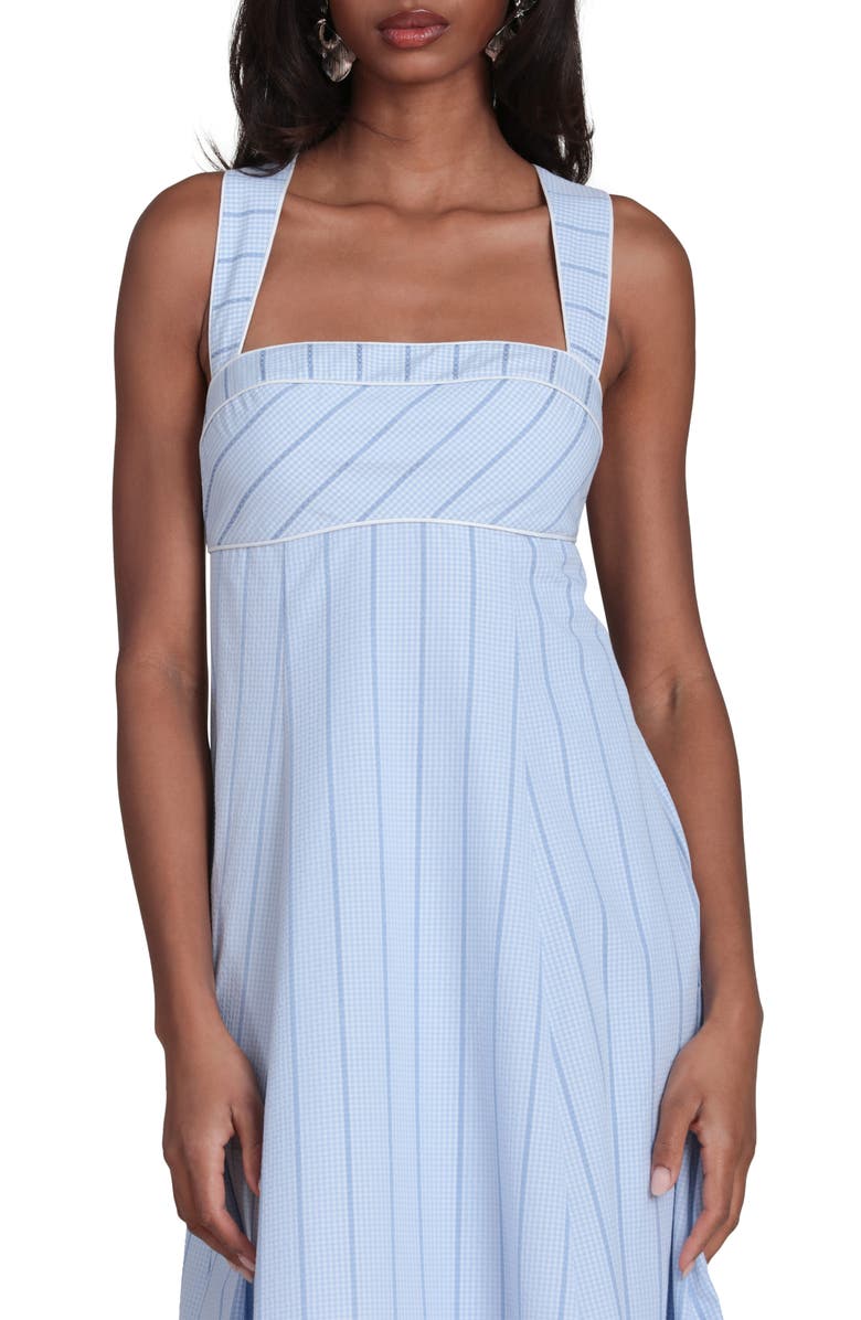 Avec Les Filles Stripe Sleeveless Midi Dress, Alternate, color, Blue Stripe