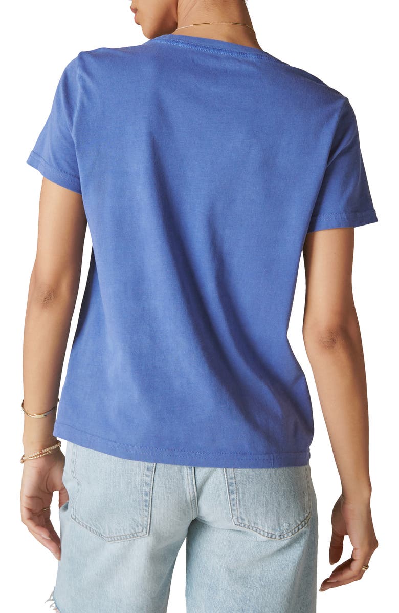 Lucky Brand Bandana Flag Embroidered Classic Graphic T-Shirt, Alternate, color, 