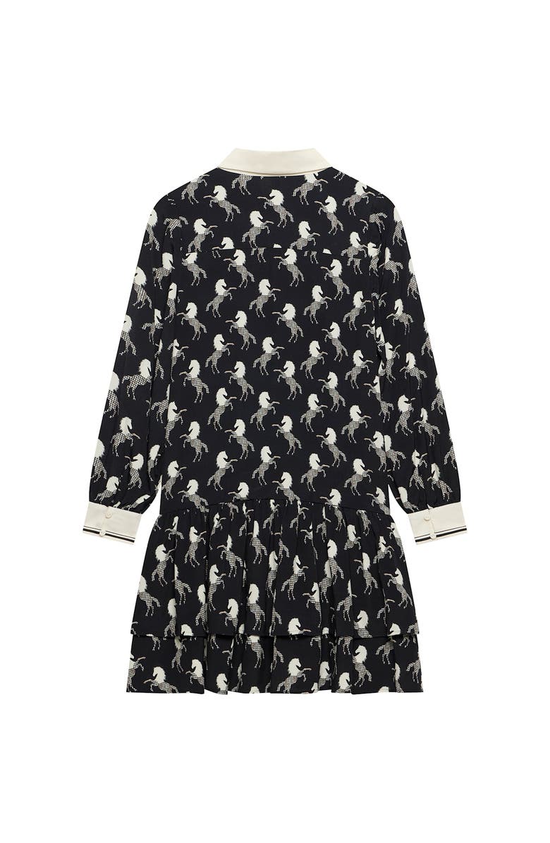 MINT VELVET Horse Print Mini Shirt Dress, Alternate, color, Black