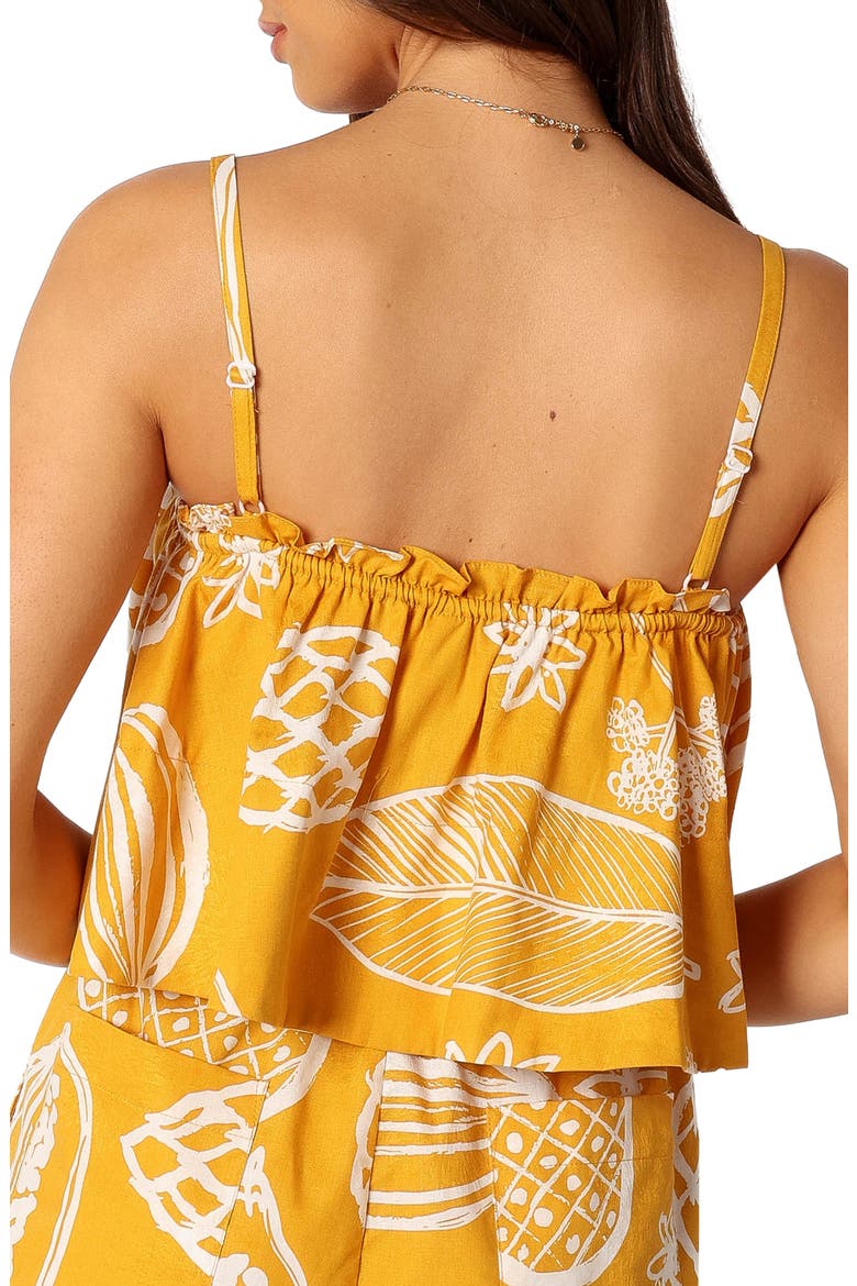 Honey Mixed Print Cotton & Linen Top, Alternate, color, YELLOW