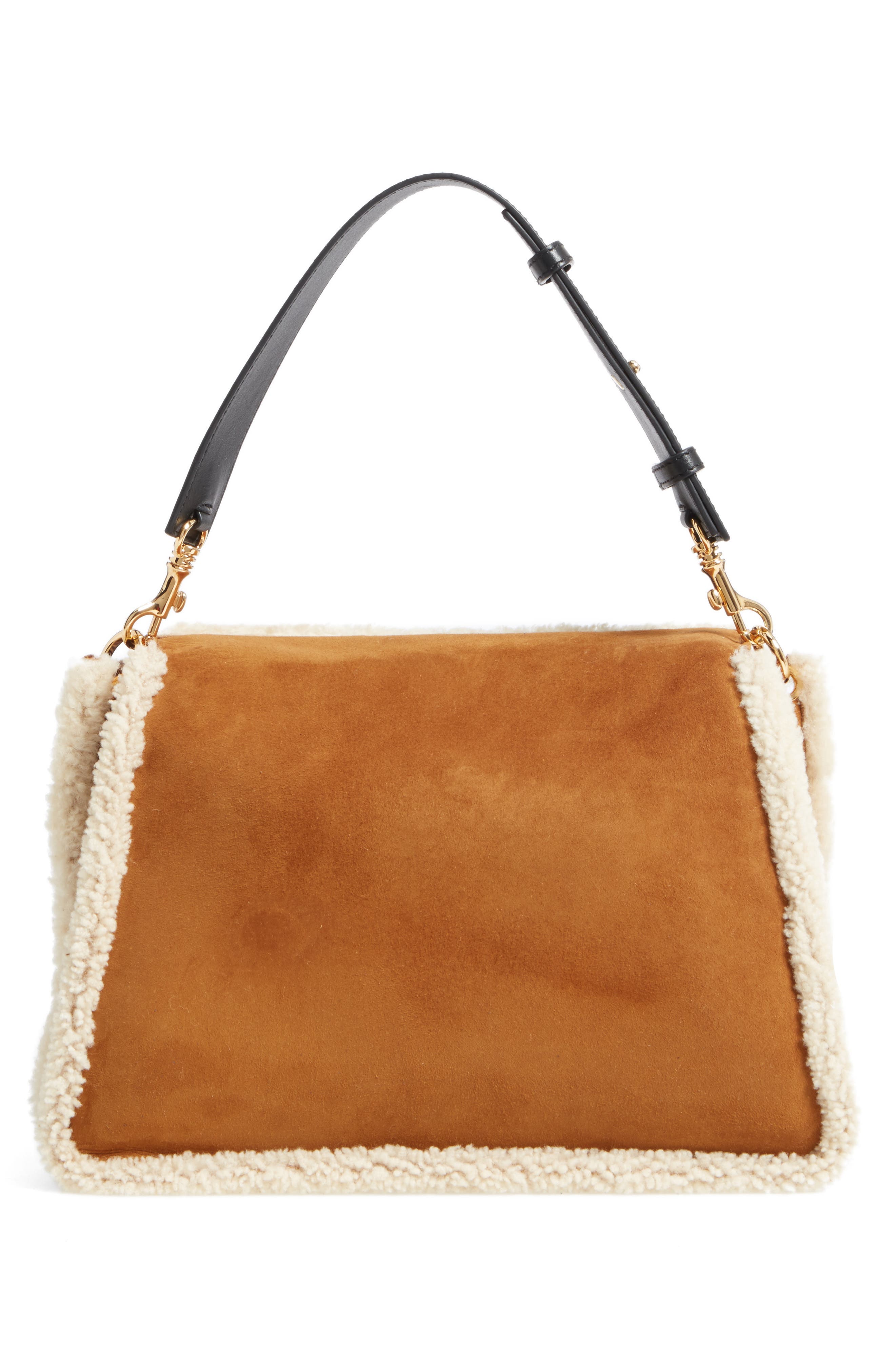 JW Anderson J.W.ANDERSON Medium Pierce Genuine Shearling Shoulder Bag, Alternate, color, 