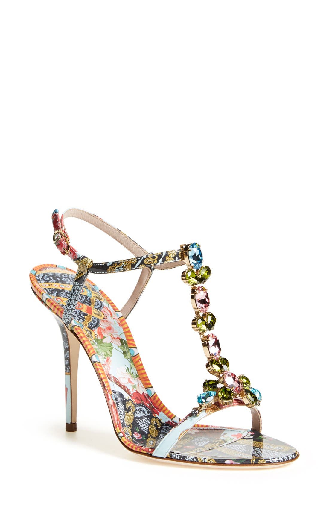 Dolce&Gabbana Jeweled T-Strap Sandal (Women) | Nordstrom