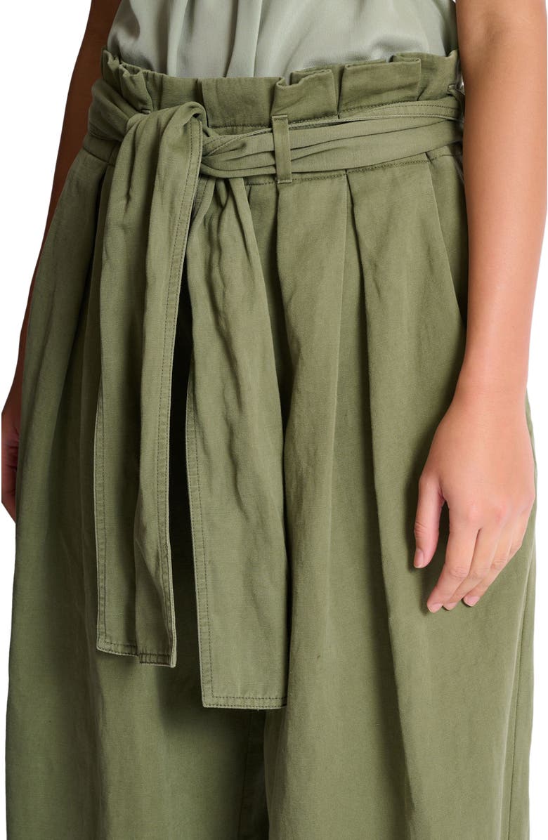 Balmain Twill high-waisted trousers, Alternate, color, Green