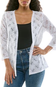 Nina Leonard Lace Three-Quarter Sleeve Bolero