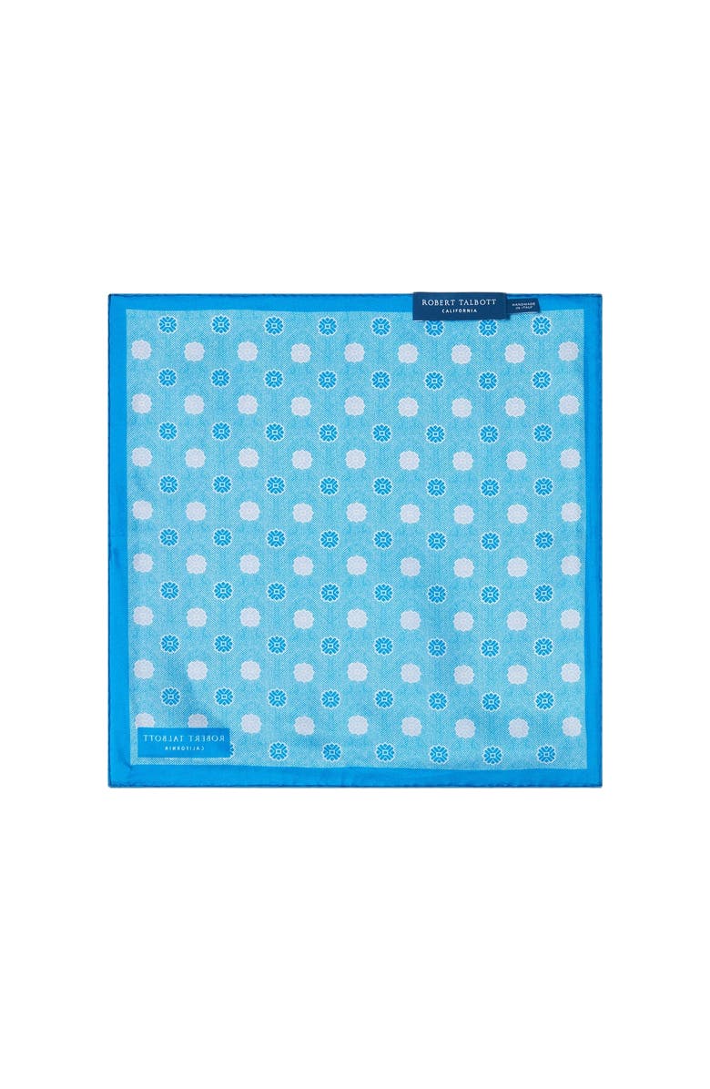 Robert Talbott York Geo Herringbone Pocket Square, Alternate, color, Blue