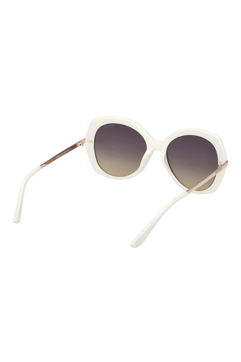 Round Sunglasses, Alternate, color, WHITE / GRADIENT SMOKE