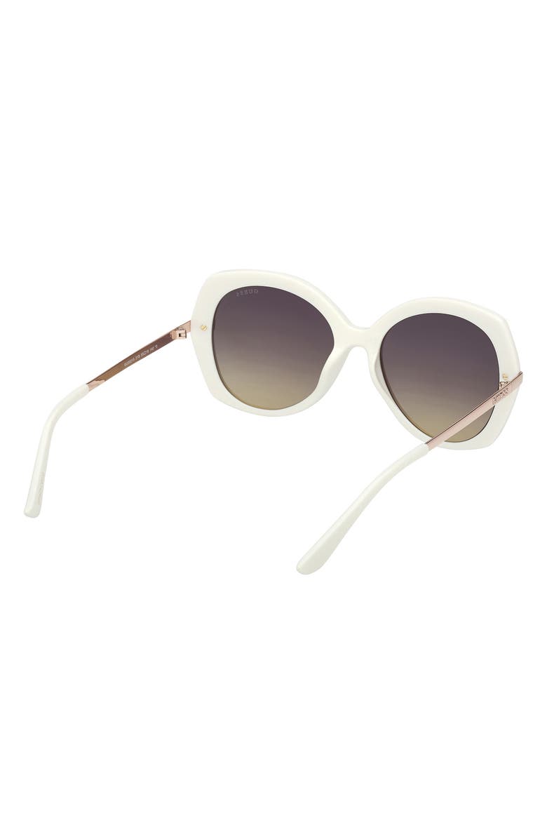 GUESS Round Sunglasses, Alternate, color, White / Gradient Smoke