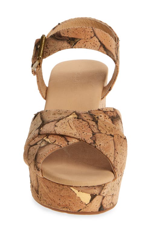 Chocolat Blu Cork Platform Sandal In Gold Cork
