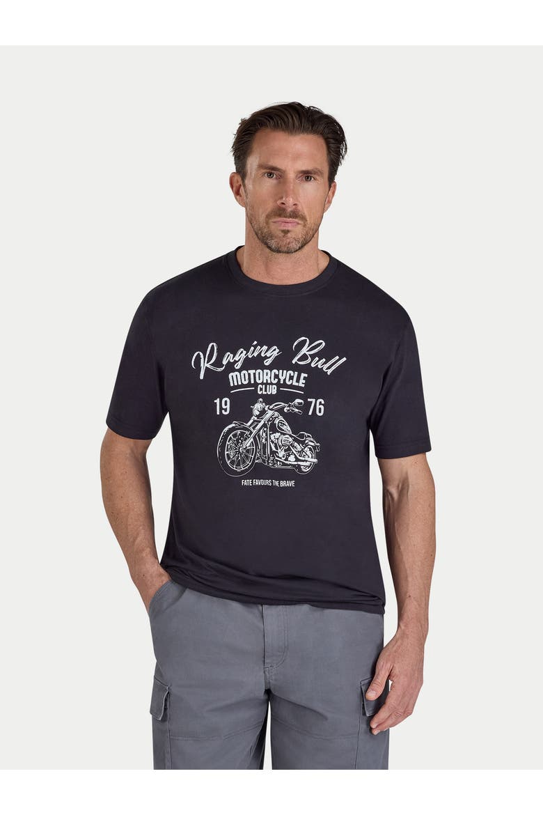 Motorcycle Club Printed T-Shirt, Main, color, Black