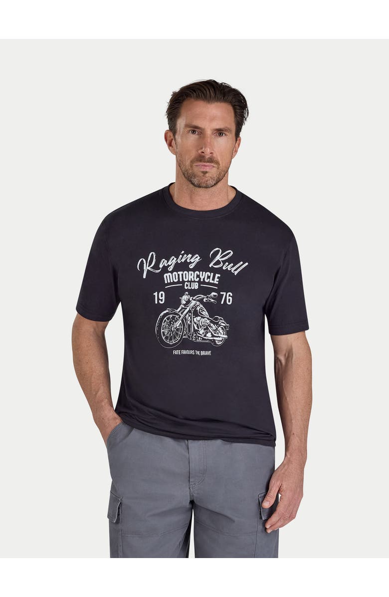 Raging Bull Motorcycle Club Printed T-Shirt, Main, color, Black