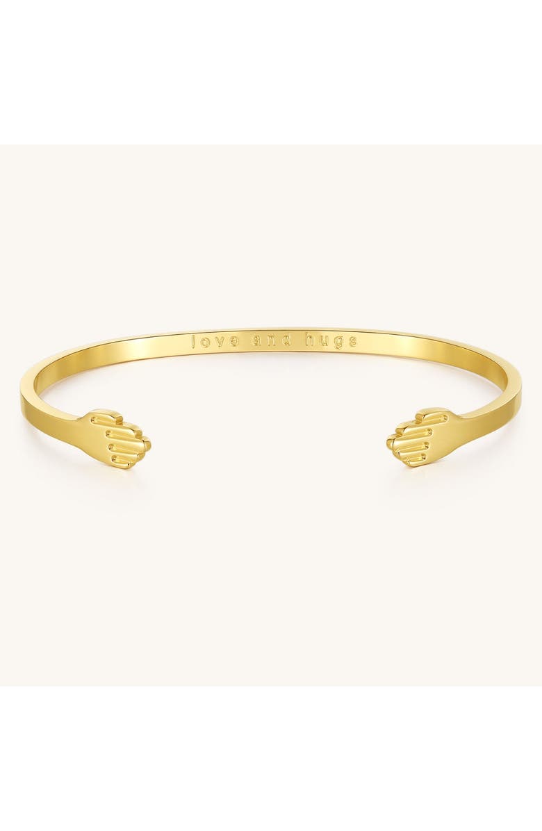 Mantra Love And Hugs Bracelet, Main, color, Yellow Gold