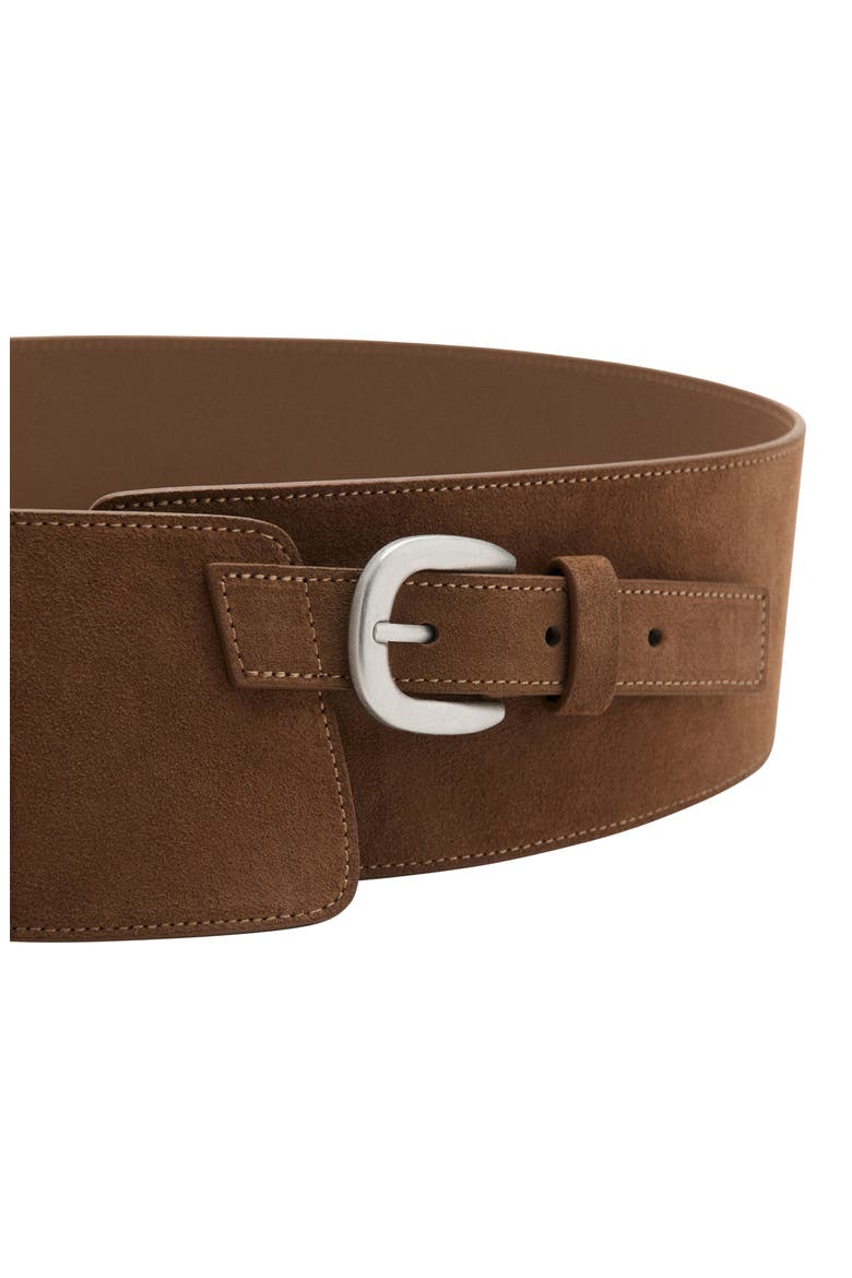 Wide Split Leather Belt, Alternate, color, BROWN