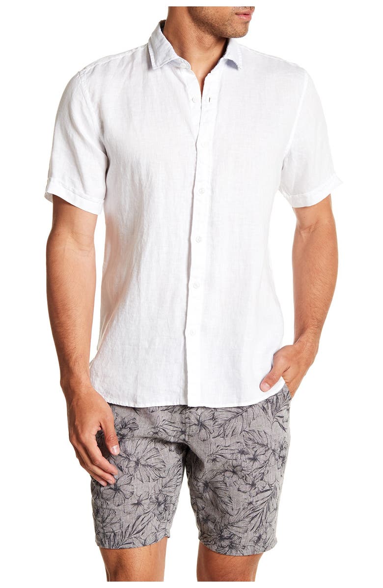 Toscano Short Sleeve Solid Woven Shirt, Alternate, color, 