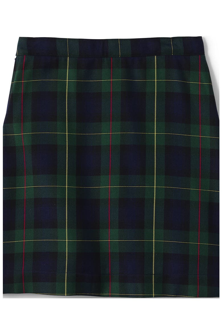 Girls Plus Plaid A-line Skirt Below The Knee, Alternate, color, Hunter/Classic Navy Plaid