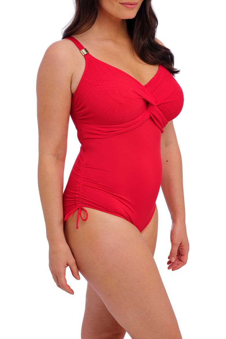 Ottawa Underwire Twist Front One-Piece Swimsuit, Alternate, color, RADIANT RED