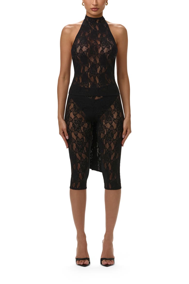 Lace Halter Top, Alternate, color, BLACK