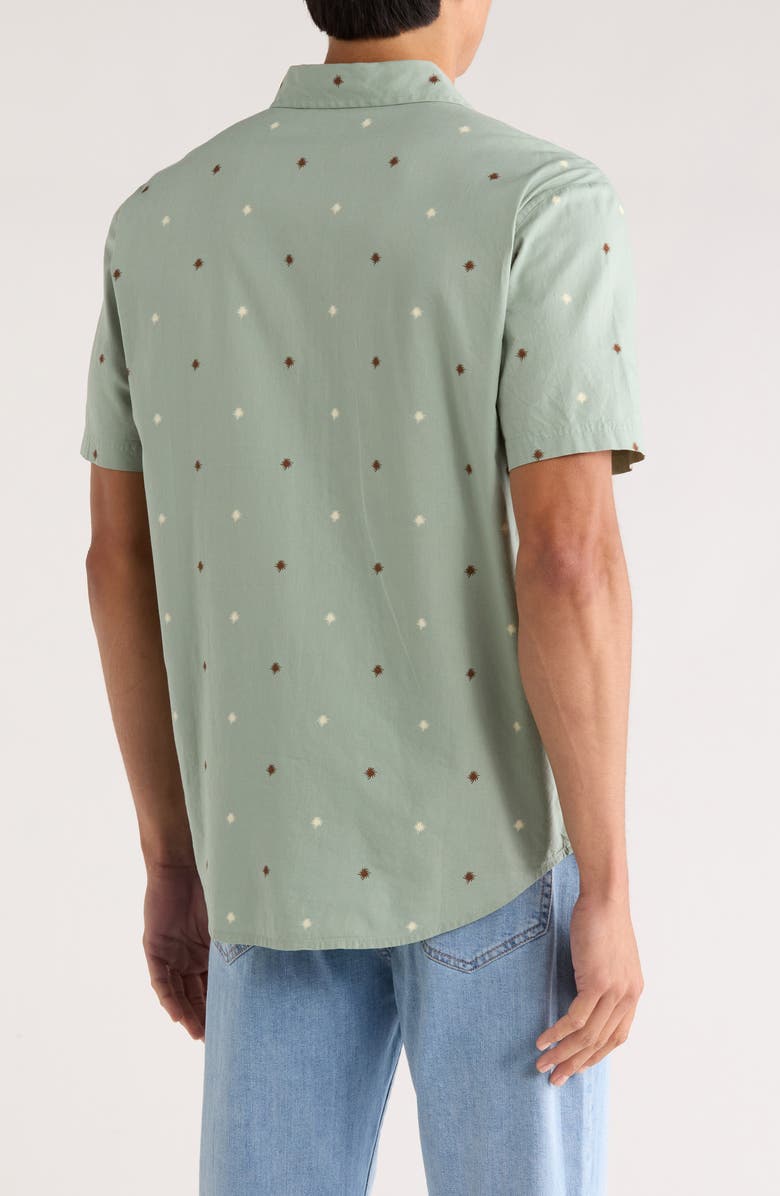 Billabong Sunspell Short Sleeve Cotton Button-Up Shirt, Alternate, color, Sage