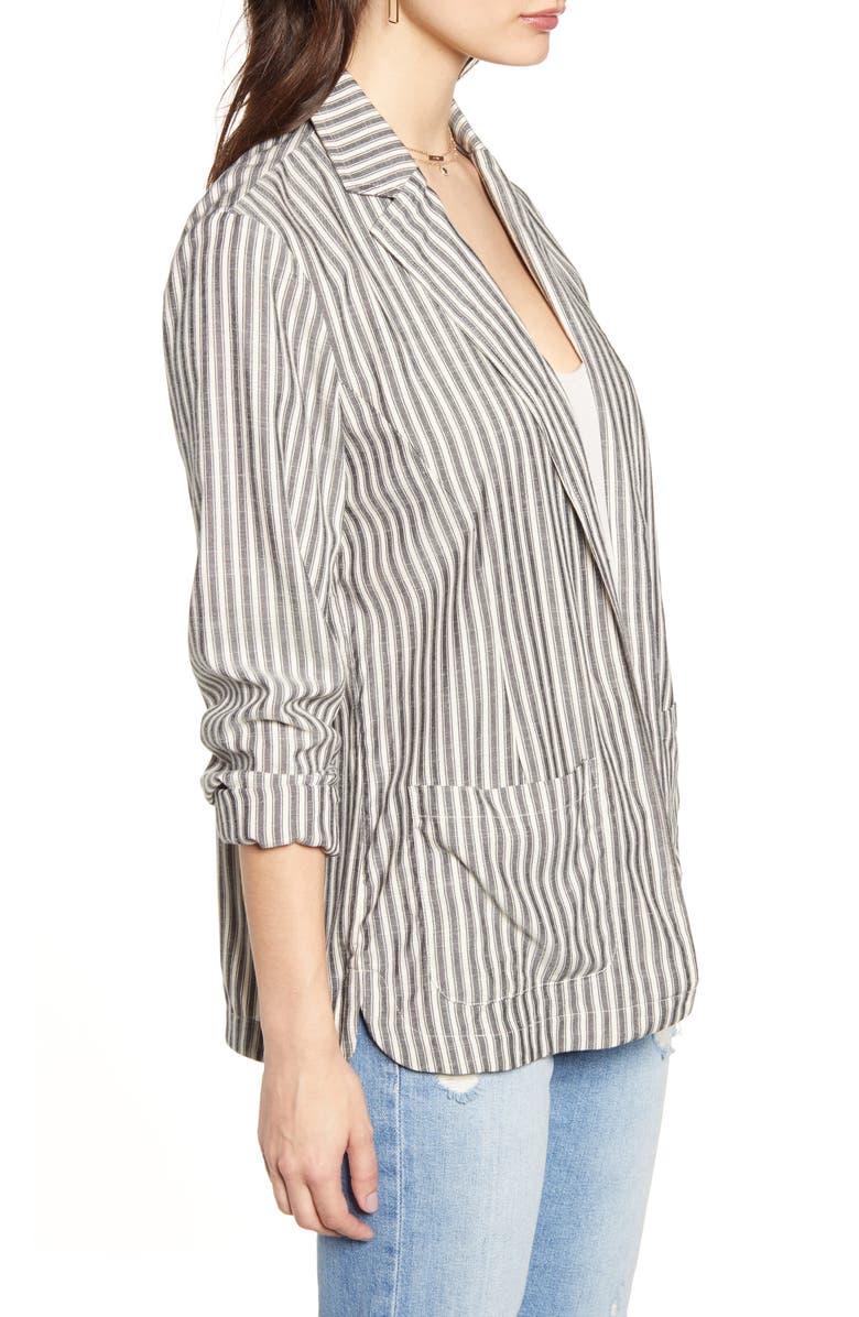JACK BY BB DAKOTA The Girlfriend Ticking Stripe Blazer, Alternate, color,