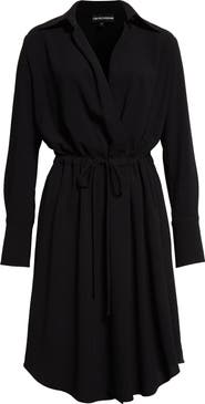 Emporio Armani Long Sleeve Faux Wrap Shirtdress