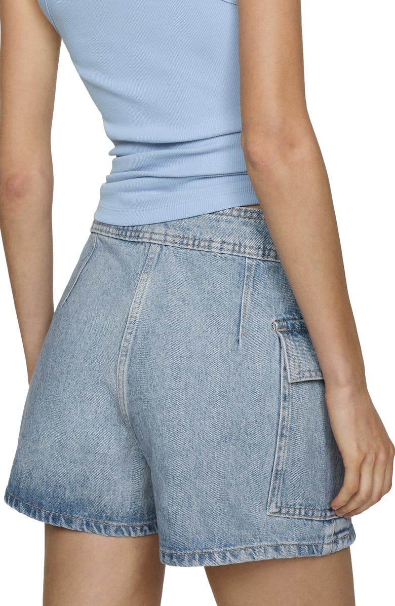 MANGO Denim Cargo Wrap Miniskort, Alternate, color,