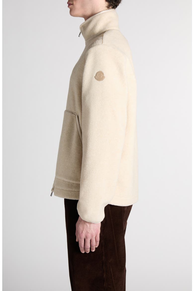 Zip Up Fleece Cardigan, Alternate, color, BEIGE