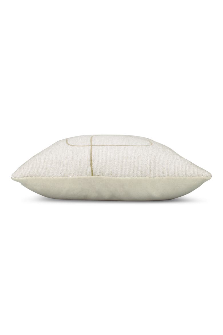 Linear Luxe Indoor & Outdoor Woven Accent Pillow, Alternate, color, Oyster