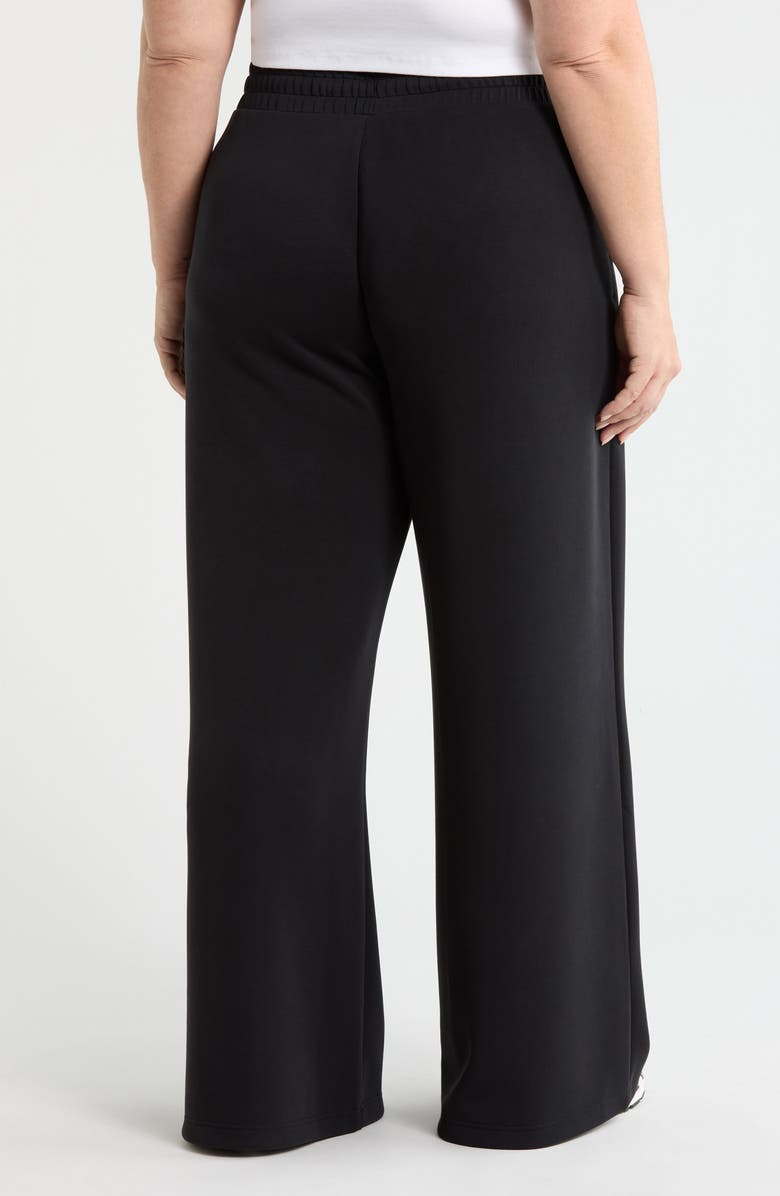 Zella Ultrasoft Wide Leg Drawstring Pants, Alternate, color, Black