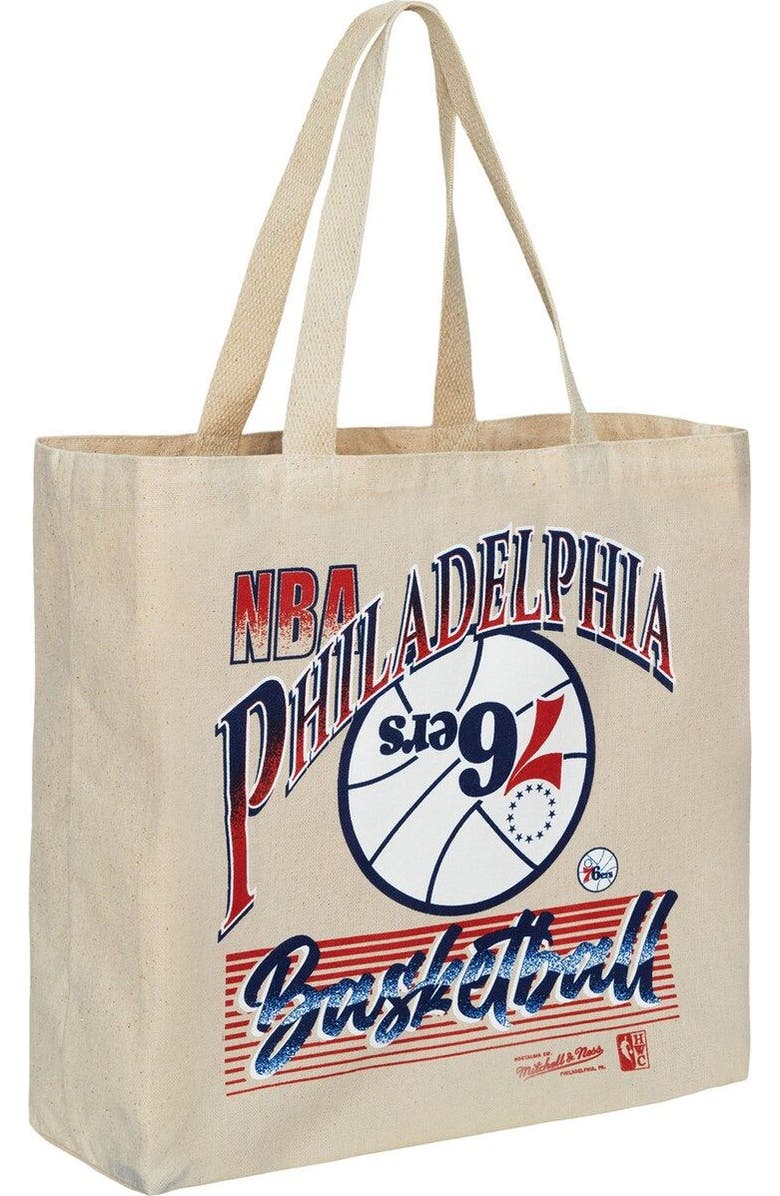 Mitchell & Ness Women's Mitchell & Ness Philadelphia 76ers Graphic Tote Bag, Main, color,