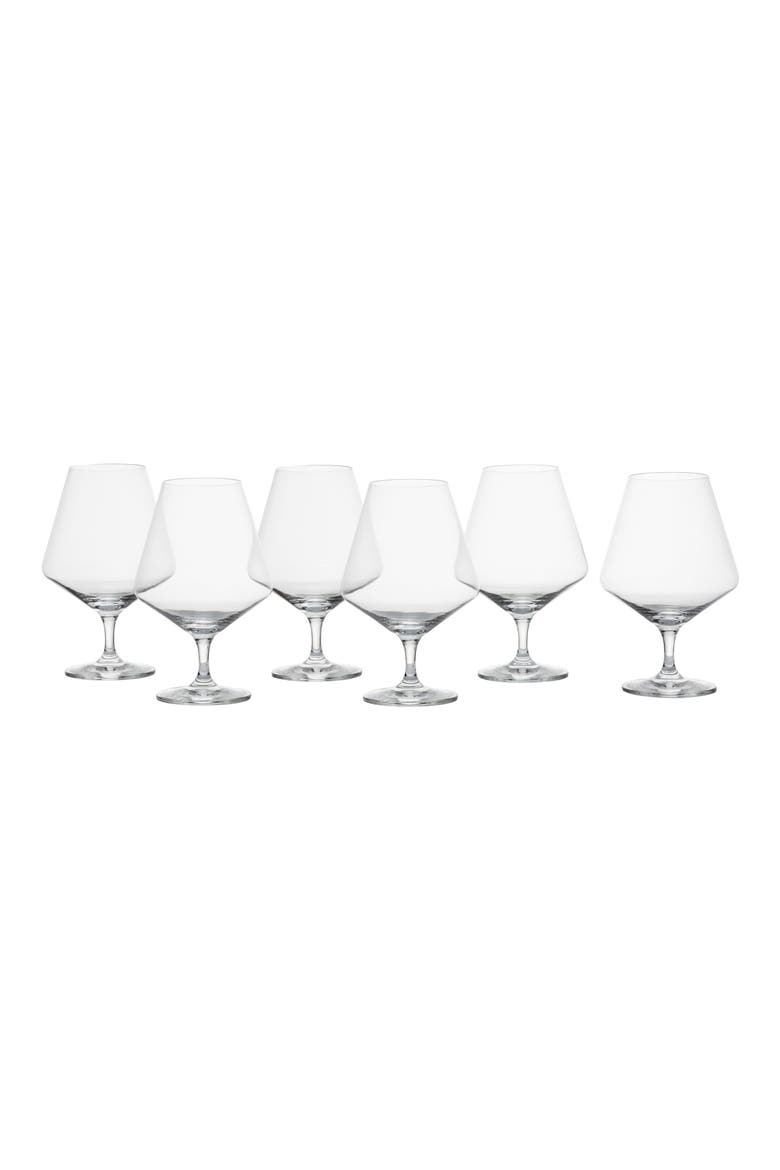 Pure Set of 6 Cognac Glasses, Alternate, color, CLEAR