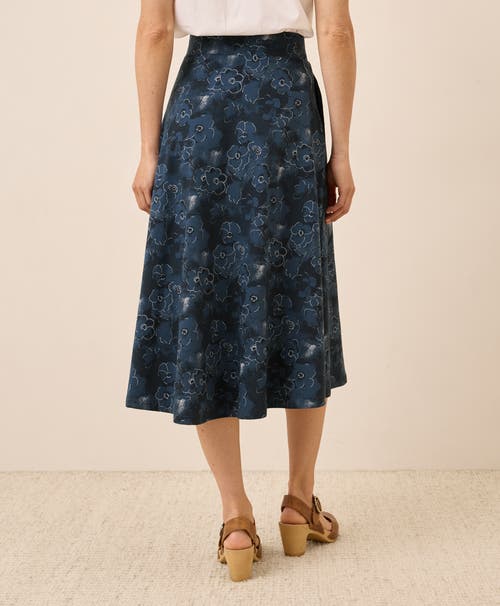 Pact Fit & Flare Midi Skirt In Blue