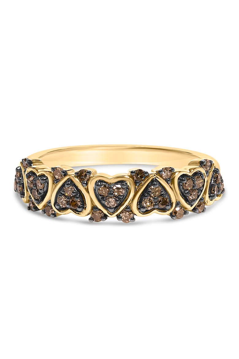 10K Yellow Gold Plated Silver 1/3 cttw Natural Diamond Band Ring, Main, color, Yellow Gold over Silver