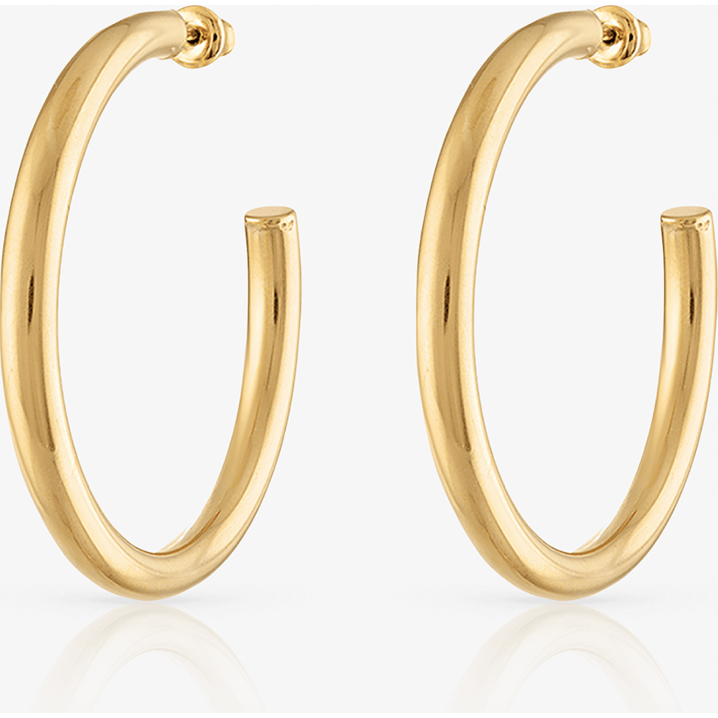 Ben Oni Medium Open Hoop Earrings In Gold