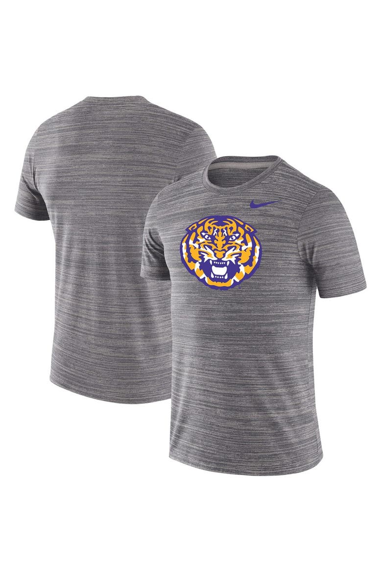 Men's Nike Heathered Charcoal LSU Tigers Big & Tall Velocity Performance T-Shirt, Main, color, Heather Charcoal