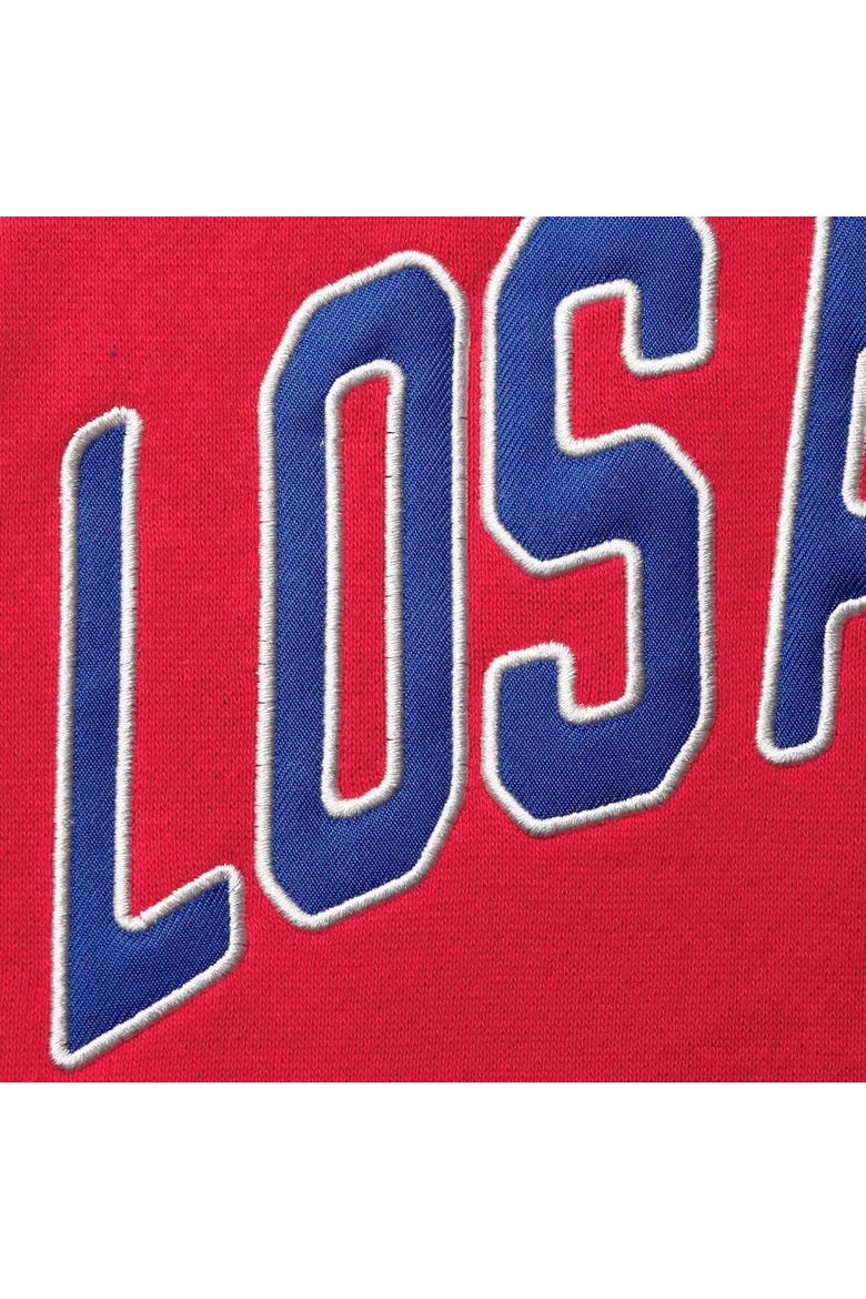 Women's Starter Royal/Red Los Angeles Dodgers Baseline Raglan Pullover Sweatshirt, Alternate, color, RED