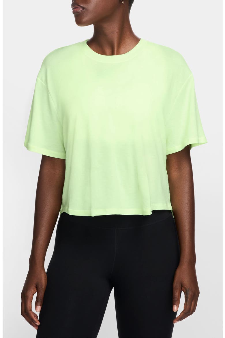 One Relaxed Dri-FIT Crop Top, Main, color, BARELY VOLT/ CLEAR