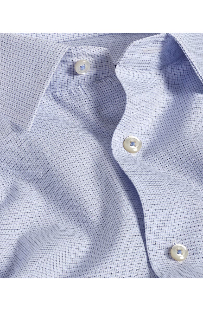 David Donahue Slim Fit Microdobby Dress Shirt, Alternate, color, White/ Sky
