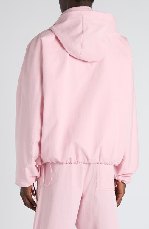 Bottega Veneta Cotton Twill Blouson Jacket With Packable Hood In Pink