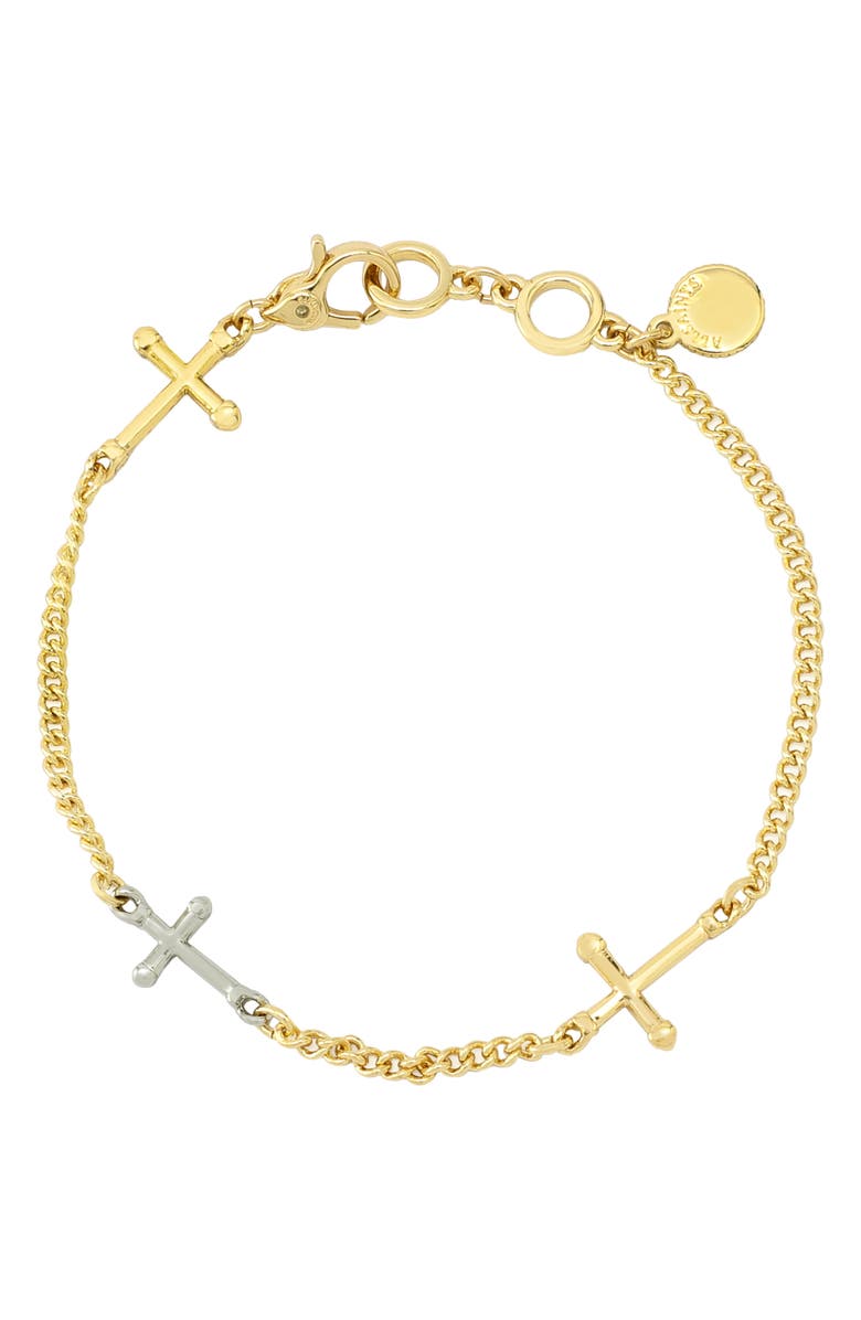 AllSaints Cross Station Bracelet, Main, color, 