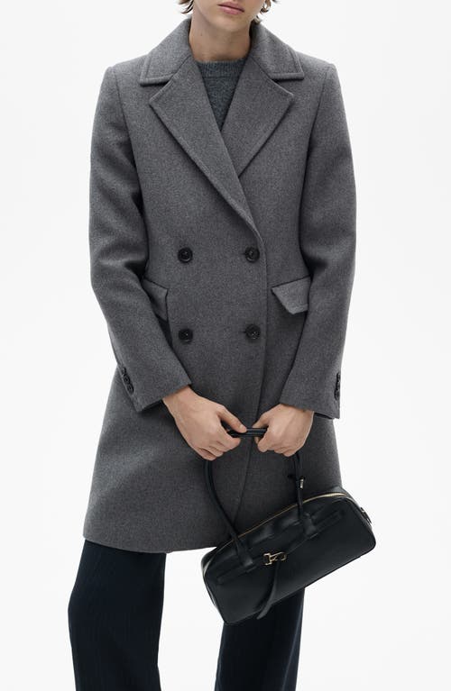 Mango Women's Double-breasted Wool Coat In Grey