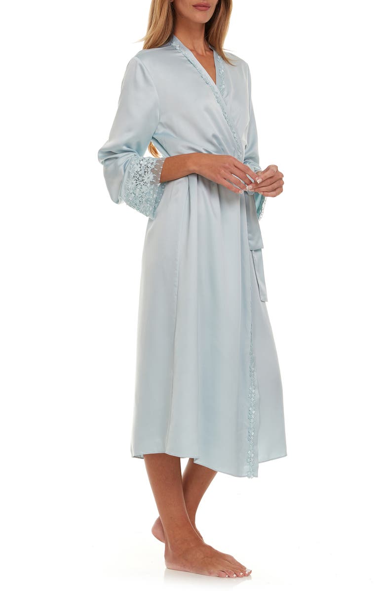 Flora Nikrooz Showstopper Long Robe, Alternate, color, Ice Flow