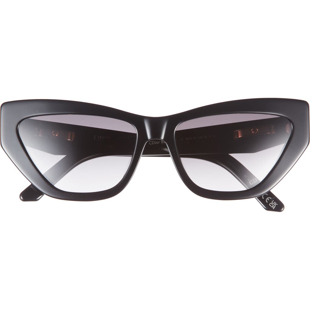 Dior C B6i 56mm Gradient Cat Eye Sunglasses In Black