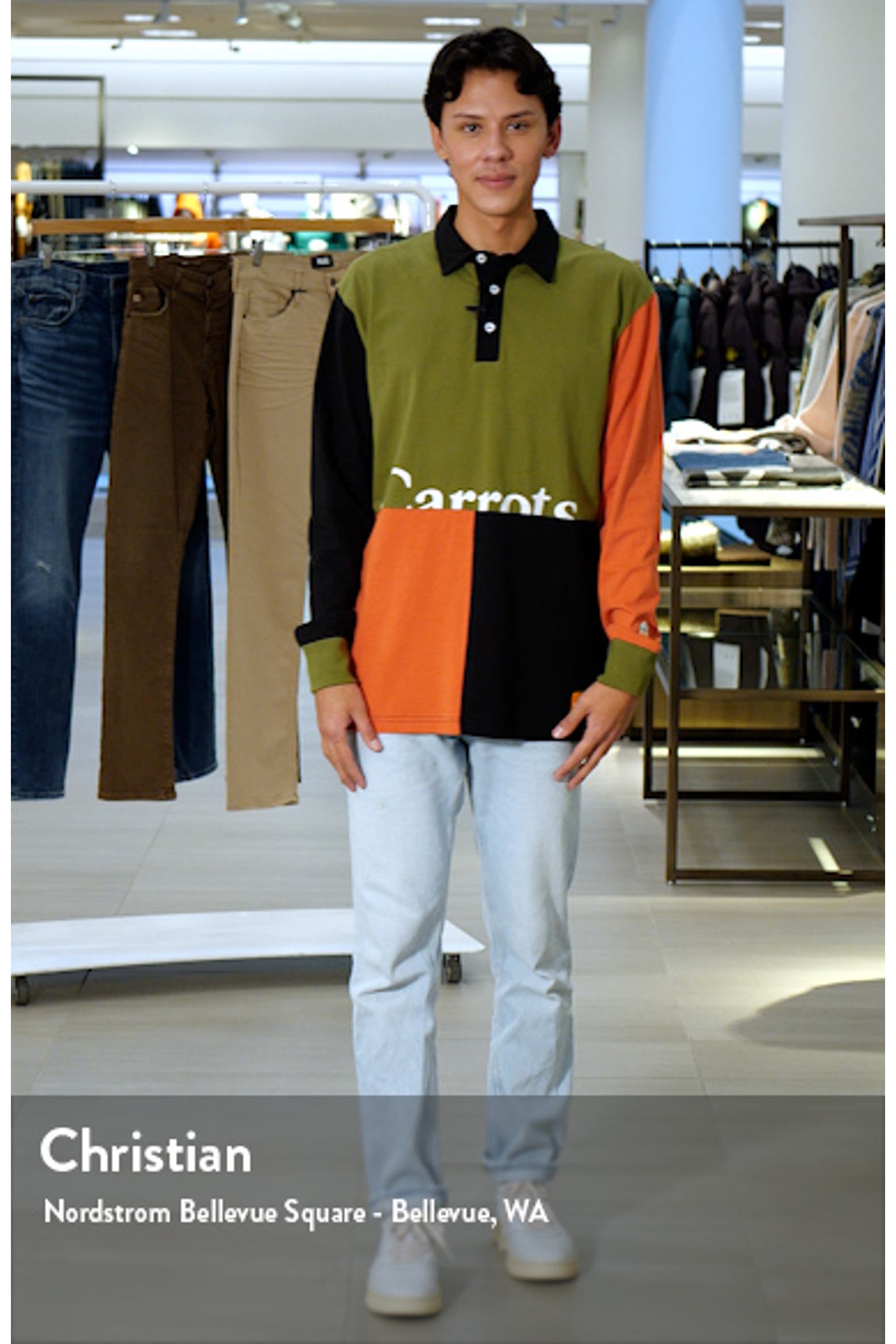CARROTS BY ANWAR CARROTS Colorblock Wordmark Logo Long Sleeve Graphic ...