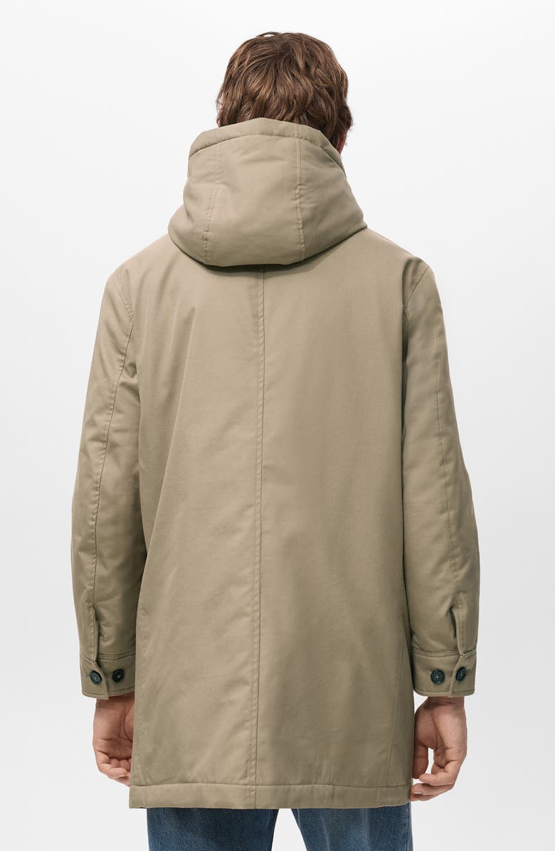 MANGO Water Repellent Parka, Alternate, color, Medium Brown